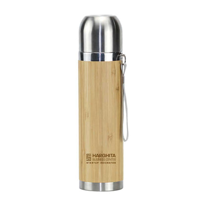 Eco-Friendly Bamboo Flask Dubai | 430ml Custom Logo Flask UAE | Sustainable Corporate Gifts - Novelty