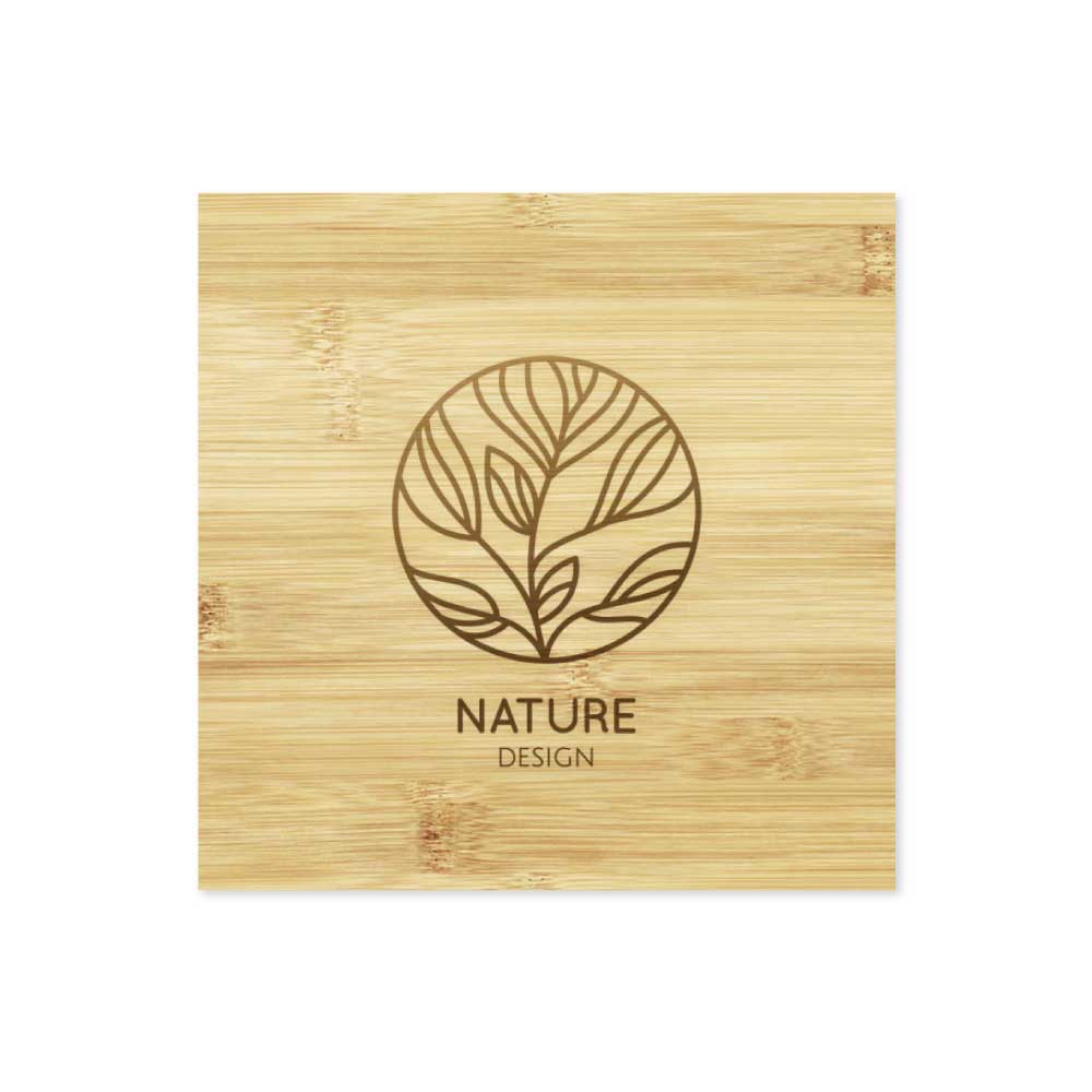 Custom Bamboo Coaster Set Dubai | 4-Piece Logo Printed Coasters UAE | Premium Corporate Gifts - Novelty