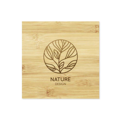Custom Bamboo Coaster Set Dubai | 4-Piece Logo Printed Coasters UAE | Premium Corporate Gifts - Novelty
