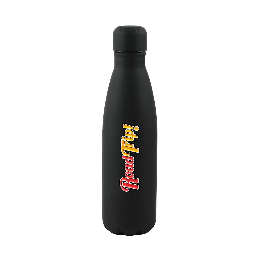 Premium Soft Touch Black Cola Bottles in Stainless Steel, 500ml - Novelty
