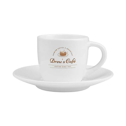 Sublimation White Ceramic Cup & Saucer 100ml Capacity - Novelty