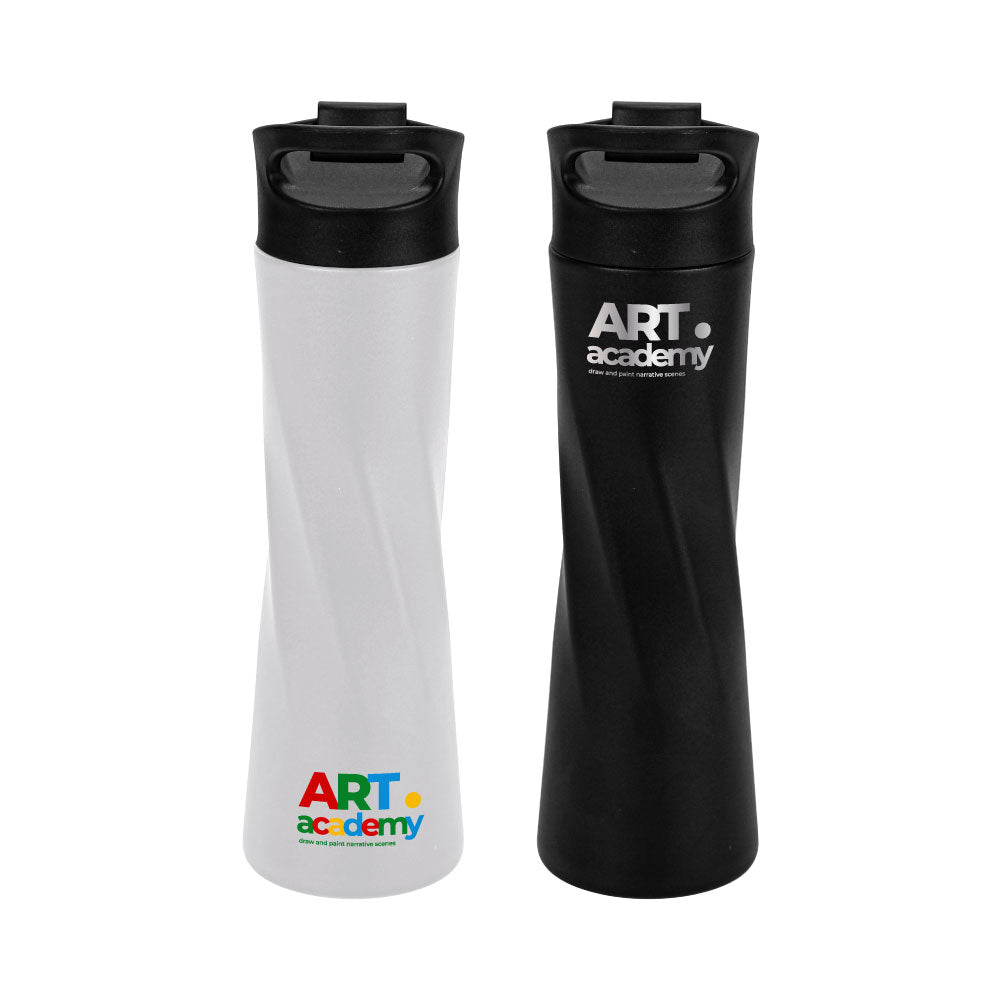 Double Wall SS Bottles Slim Waist Design Flip top Lid 500ml - Novelty