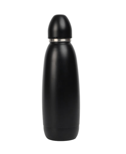 Sleek black insulated Bullet Bottle with rounded cap, designed for keeping beverages hot or cold on the go
