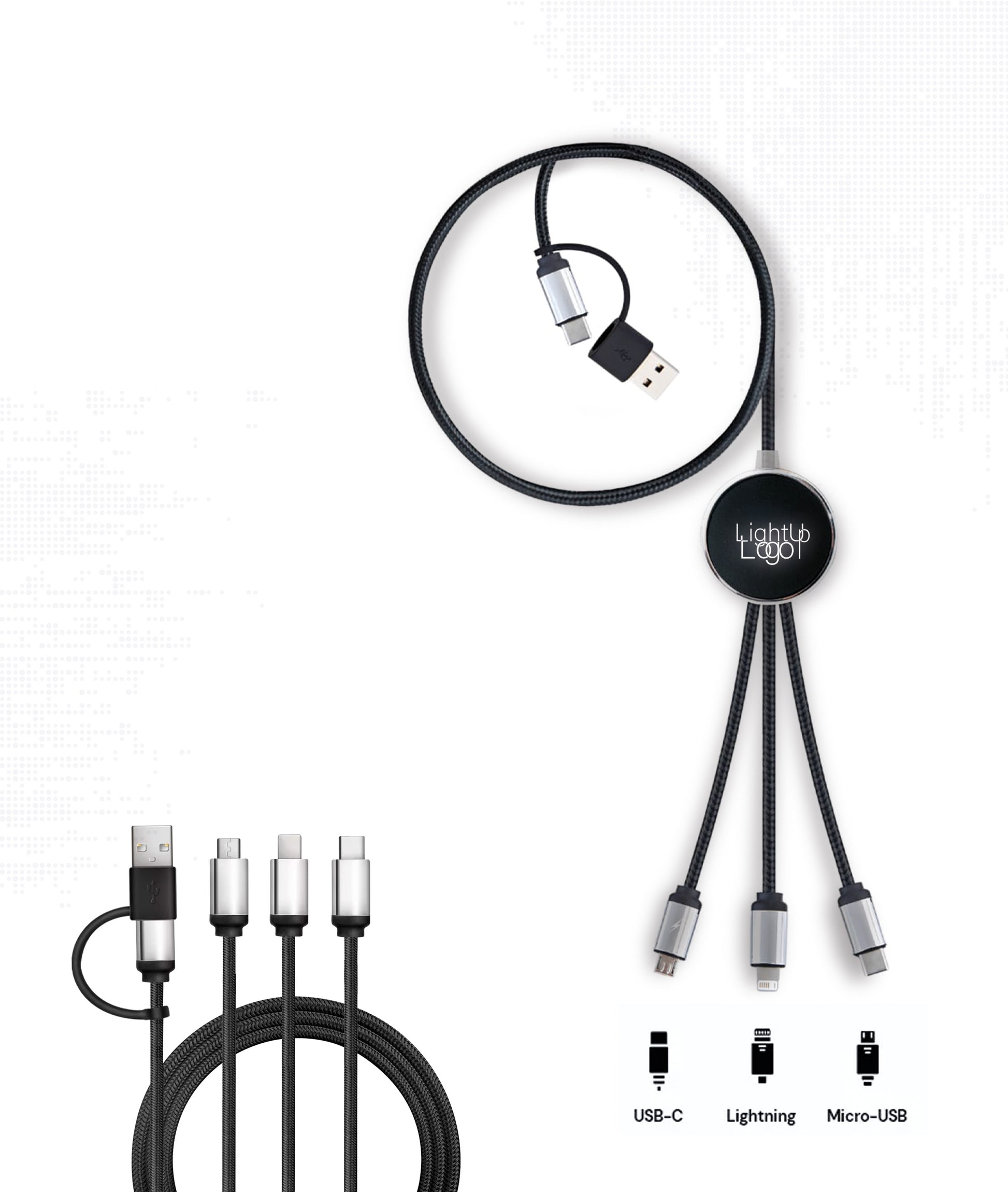 5 In 1 Charging Cable - Glow logo - Novelty