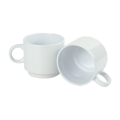 Ceramic Cups 10 Oz Glossy Finish White Color - Novelty