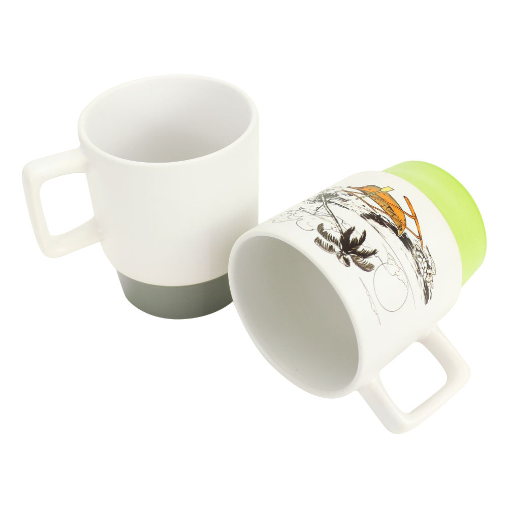 Ceramic Mugs with Bottom Clay in 12 Oz, Matte Finish - Novelty