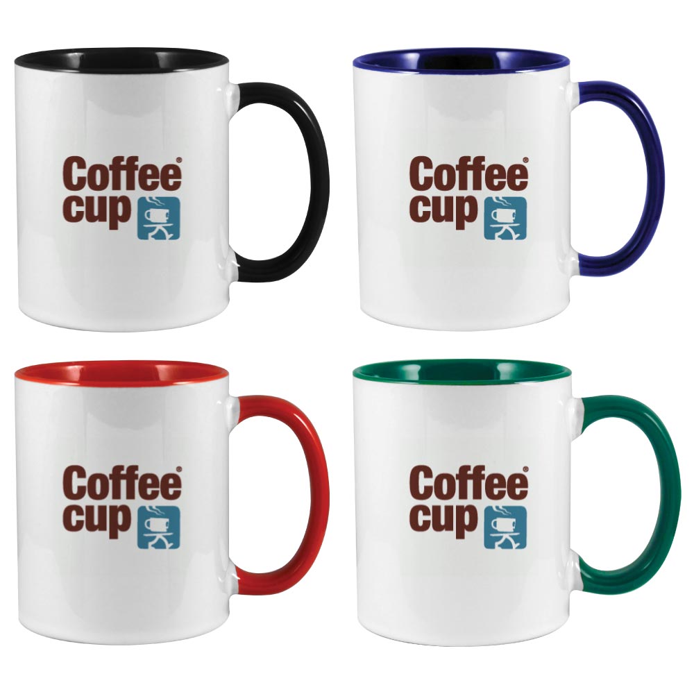 Custom Two Tone Ceramic Mugs – 325ml | Logo Printed Coffee Mugs - Novelty