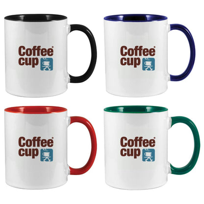 Custom Two Tone Ceramic Mugs – 325ml | Logo Printed Coffee Mugs - Novelty