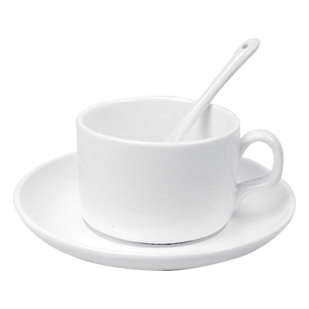 Custom Teacup with Saucer & Spoon Dubai | 120ml Logo Printed Tea Set UAE | Corporate Gifts - Novelty
