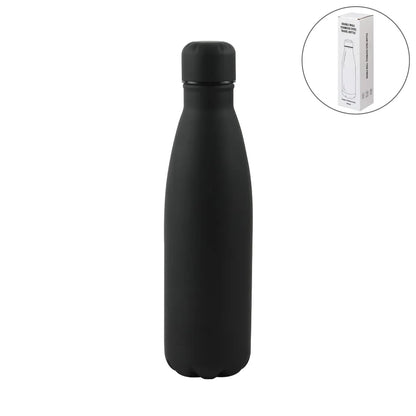 Premium Soft Touch Black Cola Bottles in Stainless Steel, 500ml - Novelty