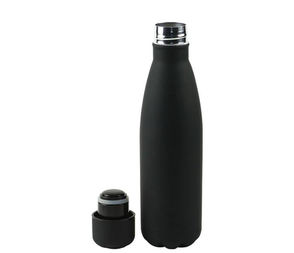 Premium Soft Touch Black Cola Bottles in Stainless Steel, 500ml - Novelty