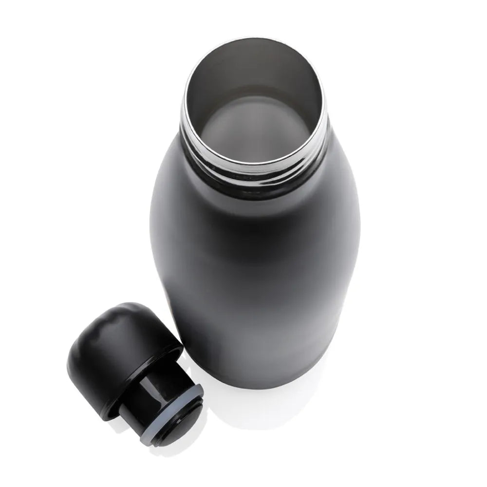 Premium Soft Touch Black Cola Bottles in Stainless Steel, 500ml - Novelty