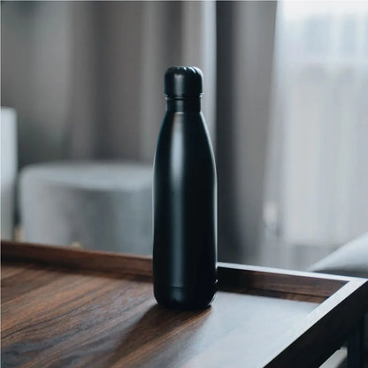 Premium Soft Touch Black Cola Bottles in Stainless Steel, 500ml - Novelty