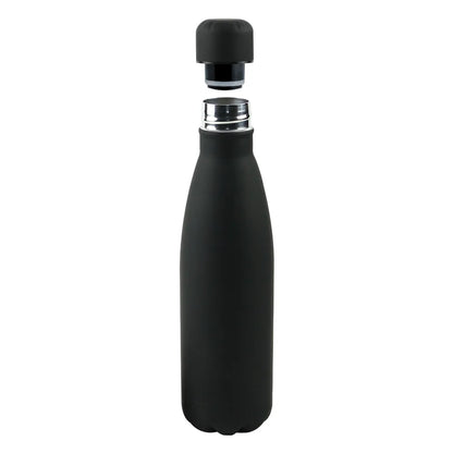 Premium Soft Touch Black Cola Bottles in Stainless Steel, 500ml - Novelty