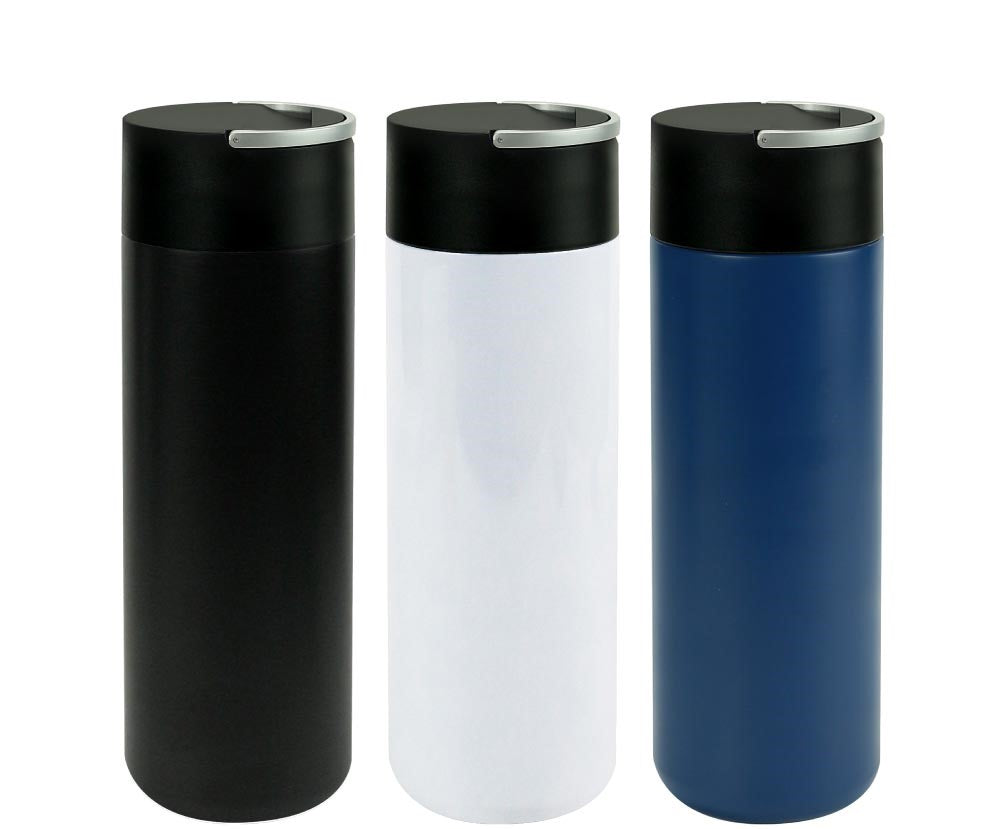 Double Wall SS Bottles, Twist-off Lid with Phone Holder 600ml - Novelty