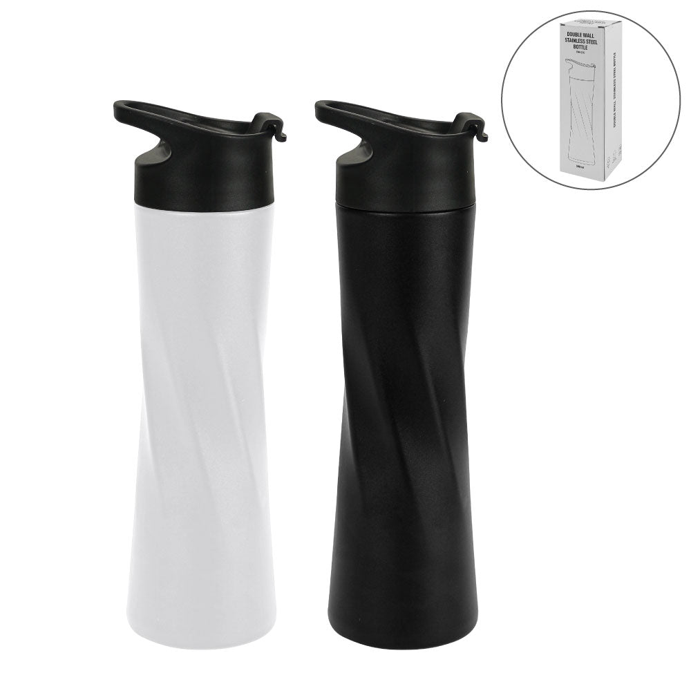 Double Wall SS Bottles Slim Waist Design Flip top Lid 500ml - Novelty