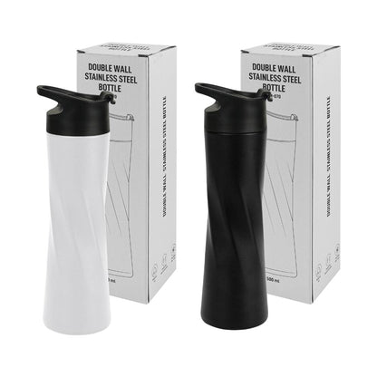 Double Wall SS Bottles Slim Waist Design Flip top Lid 500ml - Novelty