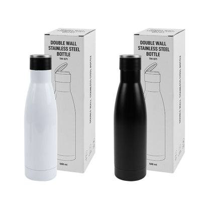 Double Wall SS Bottles Twist-off Lid SS Foldable Handle 500ml - Novelty