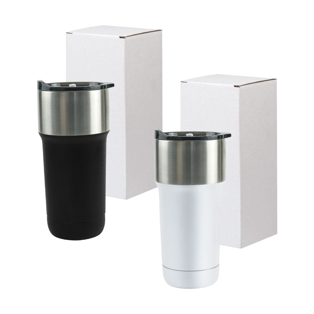 Double Wall SS Tumblers with Slide-Lock PP Lid 591ml - Novelty