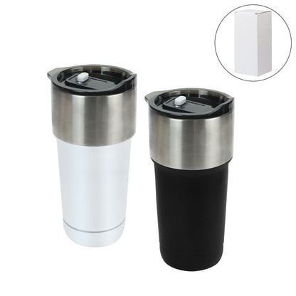 Double Wall SS Tumblers with Slide-Lock PP Lid 591ml - Novelty