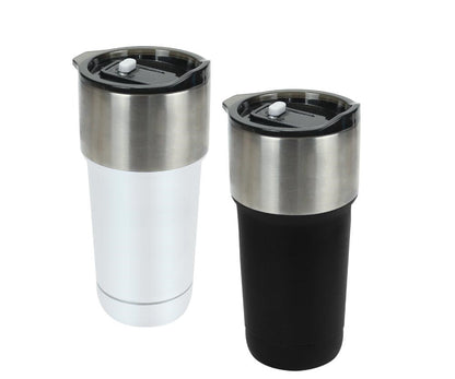 Double Wall SS Tumblers with Slide-Lock PP Lid 591ml - Novelty