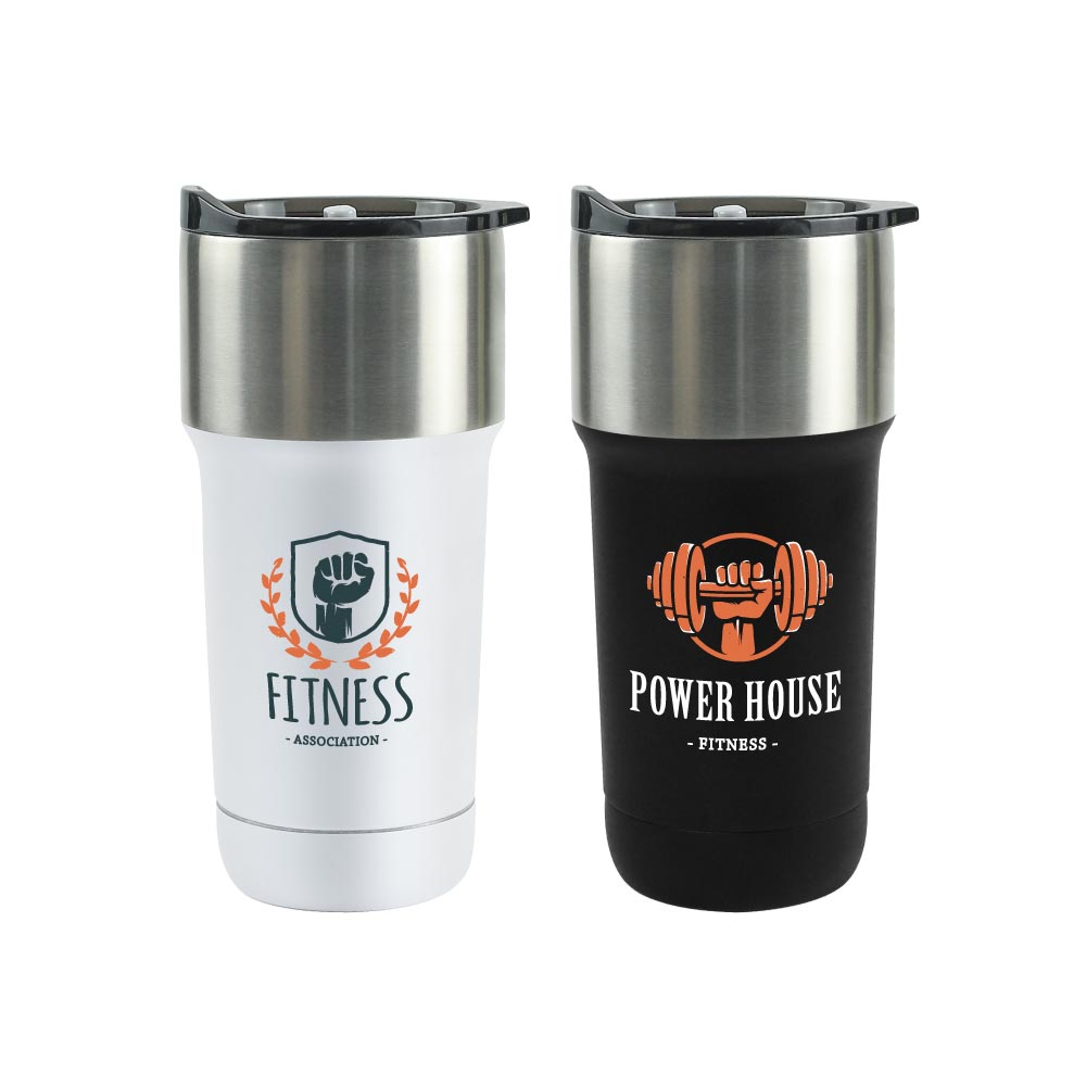 Double Wall SS Tumblers with Slide-Lock PP Lid 591ml - Novelty