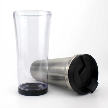 Custom Travel Mugs Dubai | 470ml Insert Paper Design Stainless Steel Mugs UAE | Corporate Gifts - Novelty