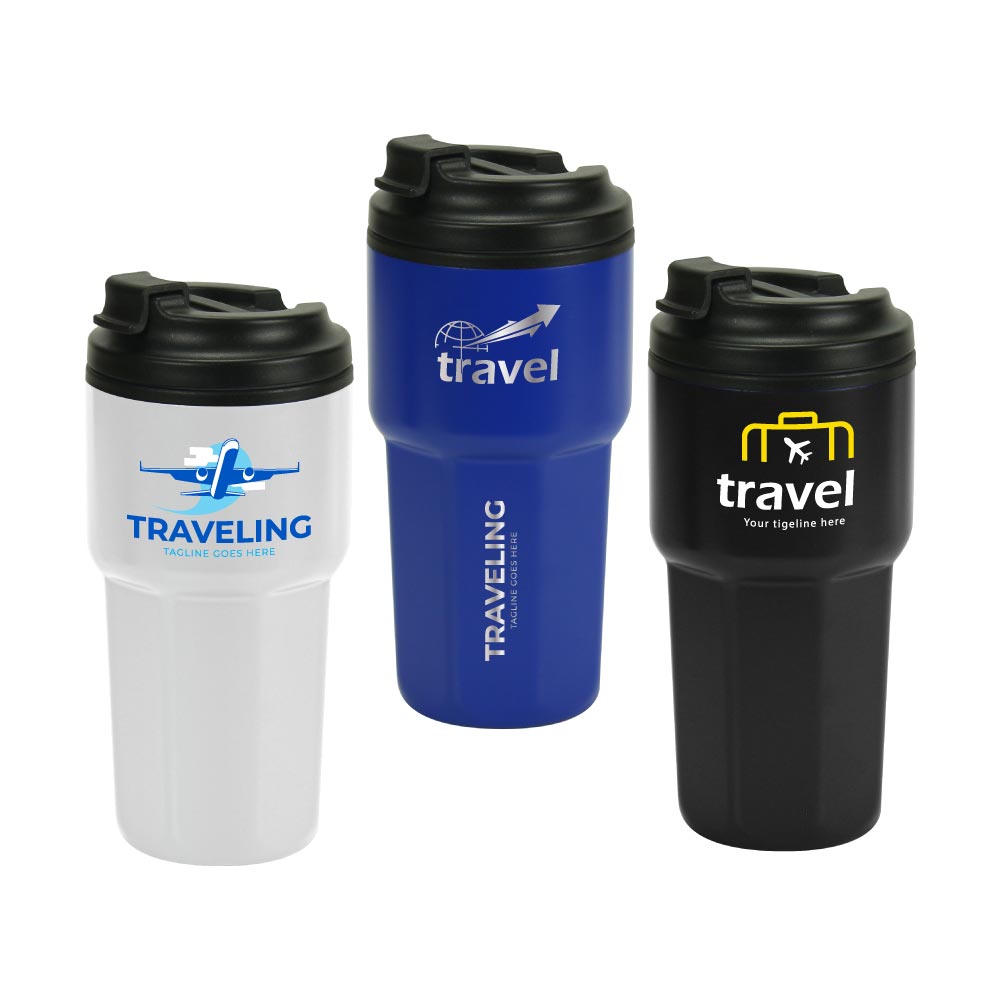 Double Wall Tumblers Flip-top PP Lid in 473ml - Novelty