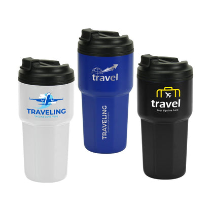 Double Wall Tumblers Flip-top PP Lid in 473ml - Novelty