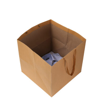 Square Base Brown Paper Bags - Novelty