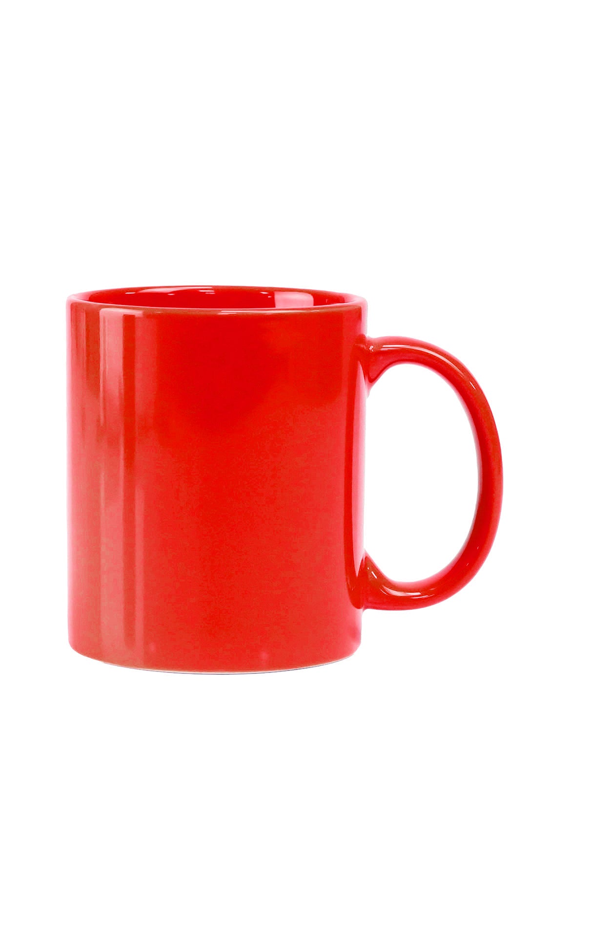 Bright red ceramic Full Colour Mug-Glossy with a smooth finish and a comfortable handle for daily use.