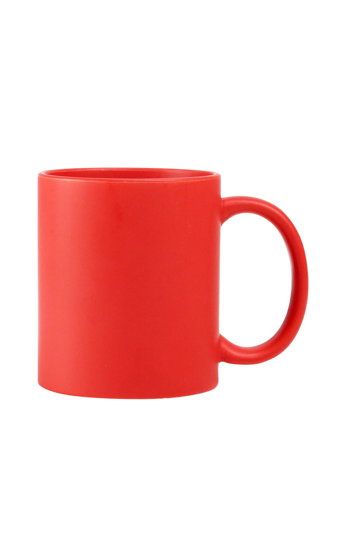 Bright red ceramic mug with a smooth matte finish and classic handle design Full Colour Mug-Matte