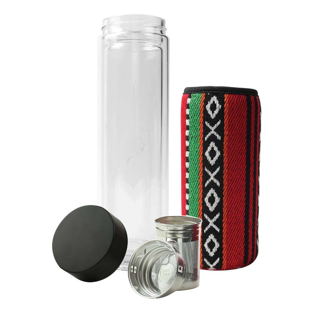Double Wall Glass Bottles with SADU Sleeve 500ml - Novelty