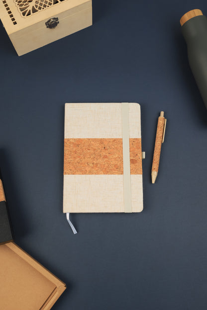 Cork+RPET Notebook and Bamboo Pen Set - Novelty