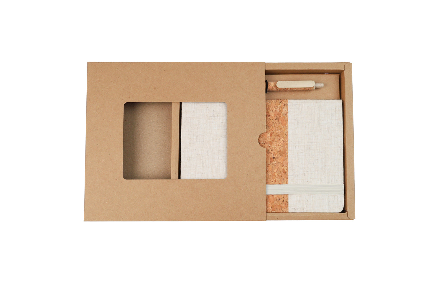 Cork+RPET Notebook and Bamboo Pen Set - Novelty