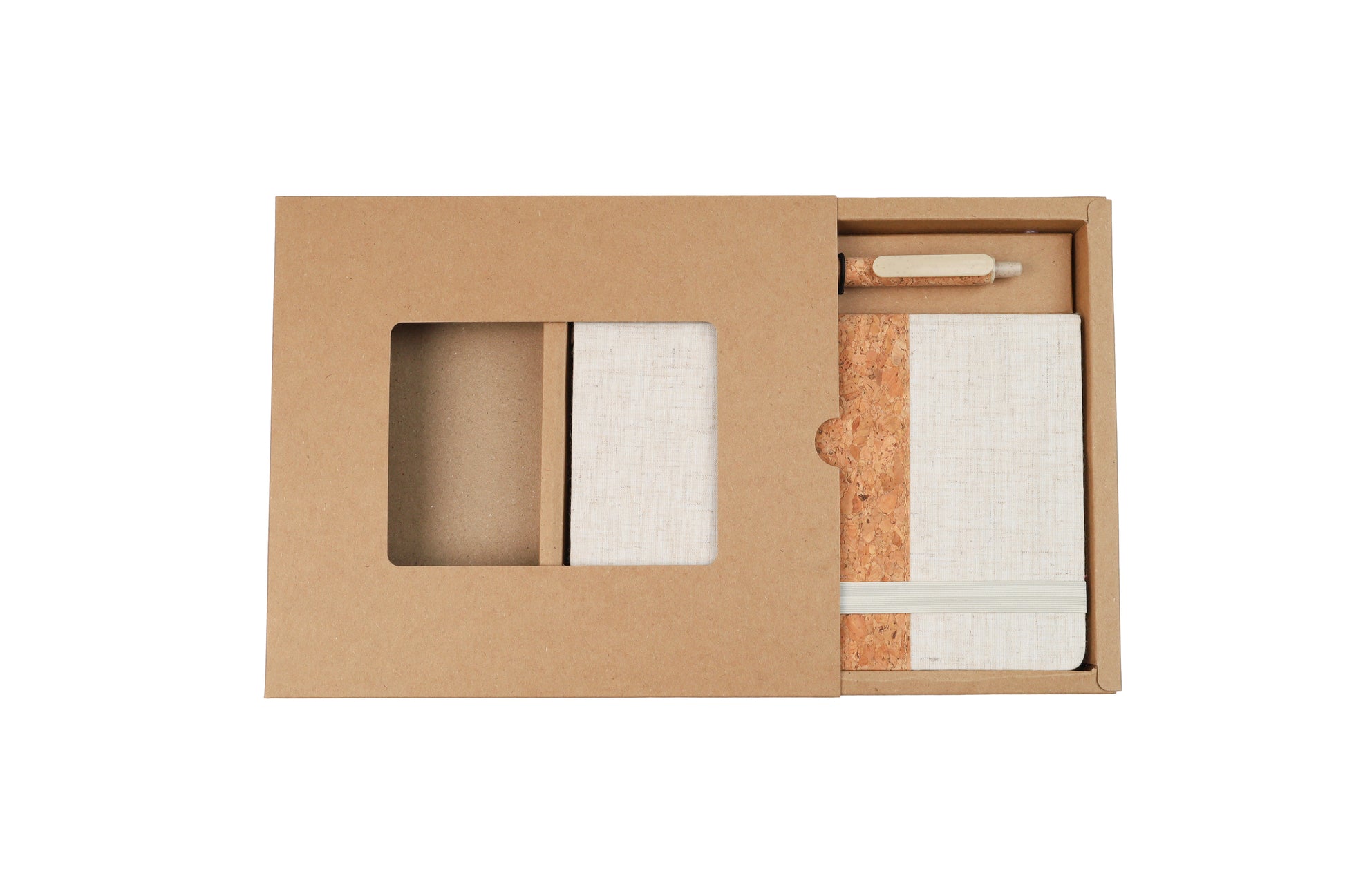 Cork+RPET Notebook and Bamboo Pen Set - Novelty