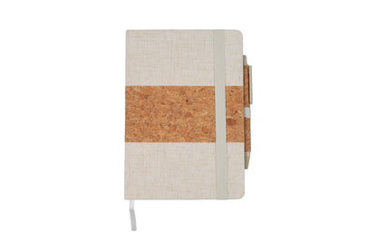Cork+RPET Notebook and Bamboo Pen Set - Novelty