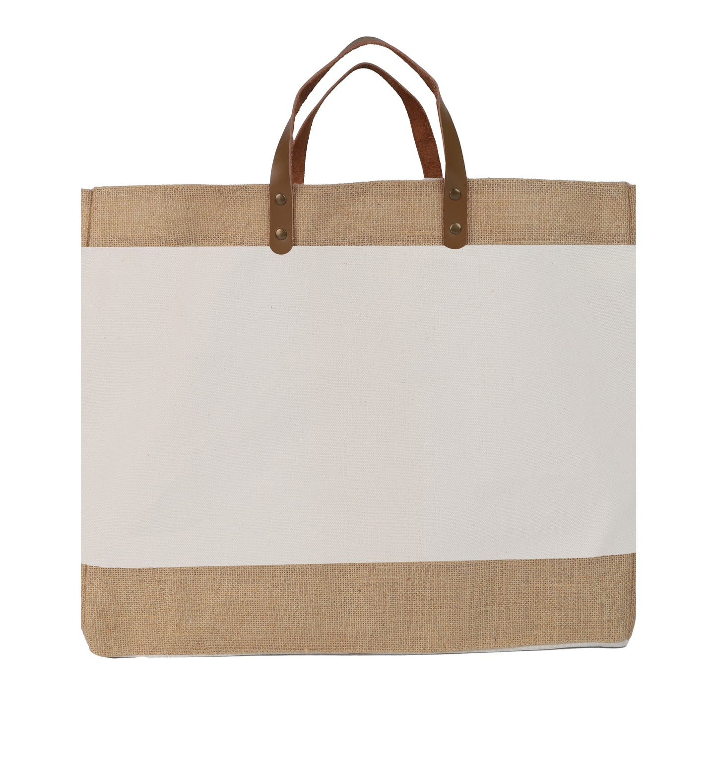 Jute and Juco Bag with Leather Handle - Novelty