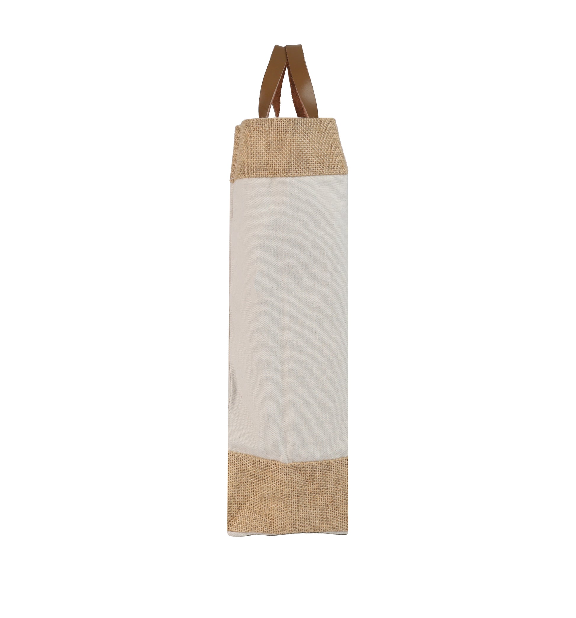 Jute and Juco Bag with Leather Handle - Novelty