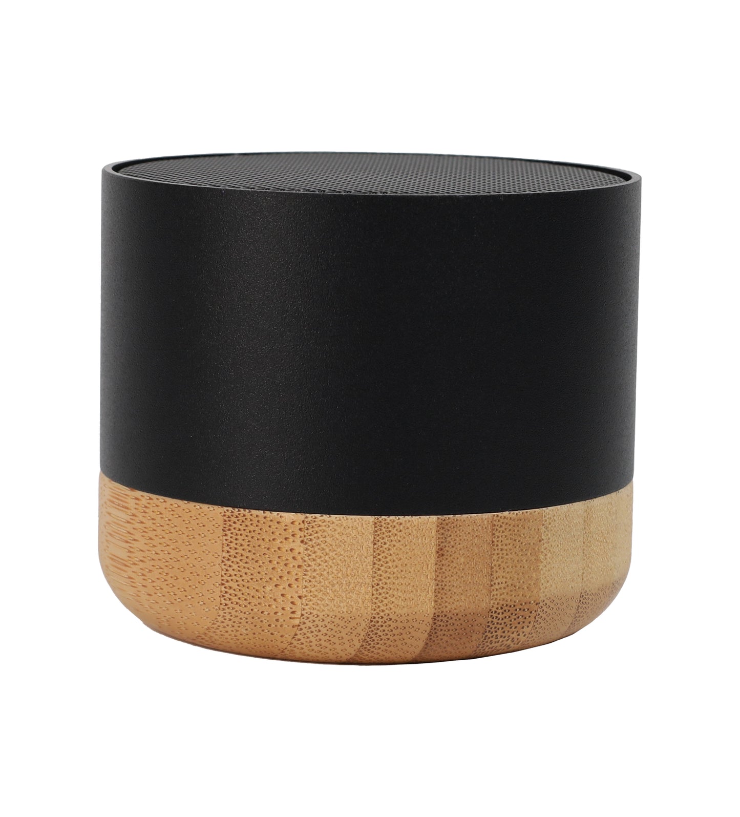 Compact modern black and bamboo wireless Bluetooth audio device for home or office use Bamboo Speaker