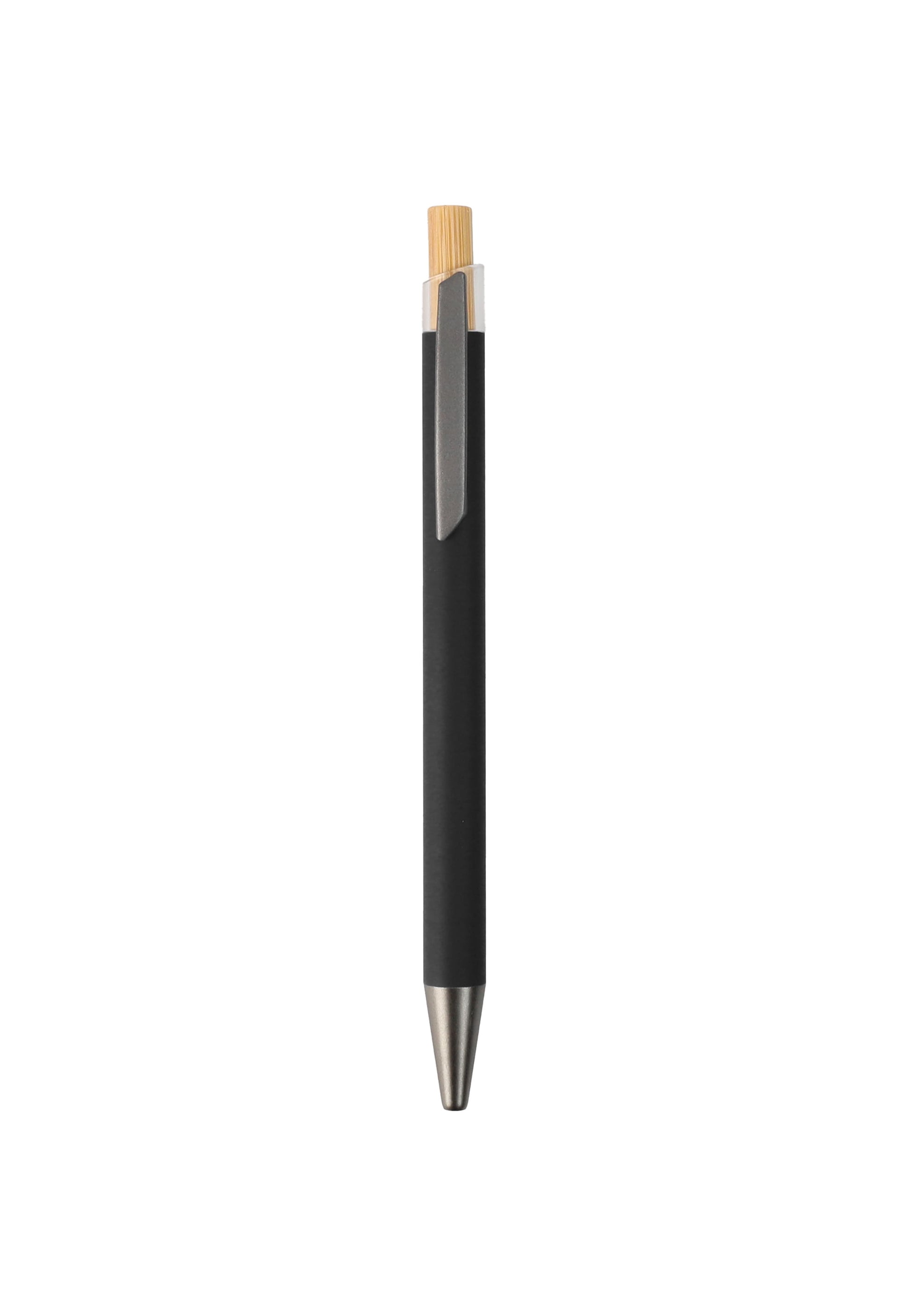 Metal Ball Pen with Bamboo Button - Novelty