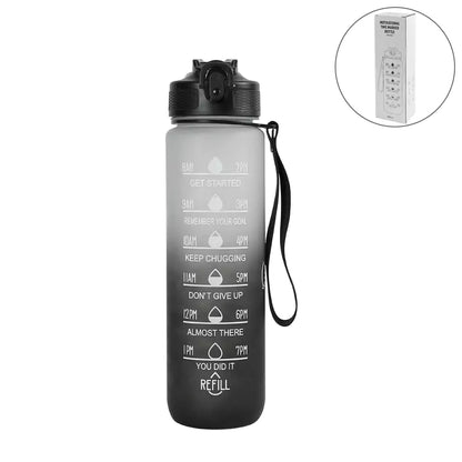 Motivational Time Marked Water Bottles 1000ml - Novelty
