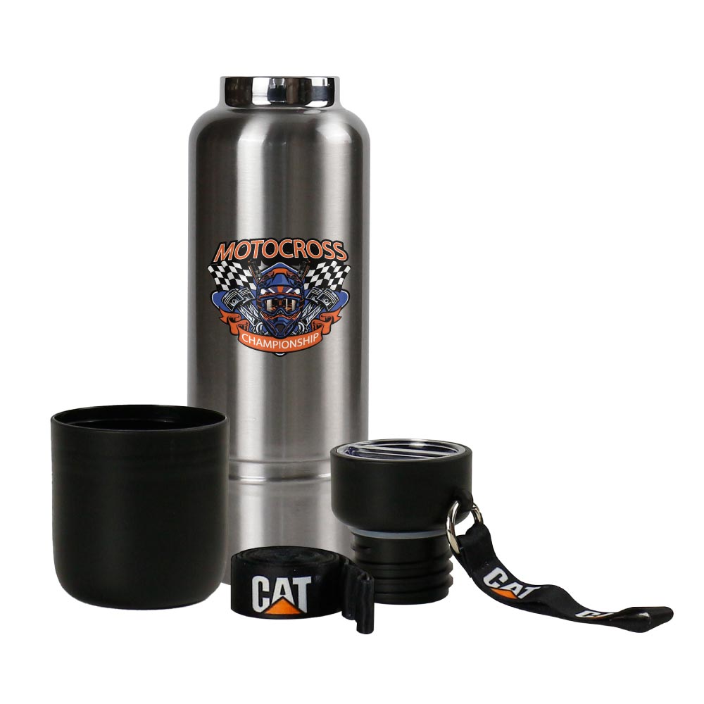 Multi-function SS Bottles, Double Wall, Base Cup, Lanyard, 500ml - Novelty