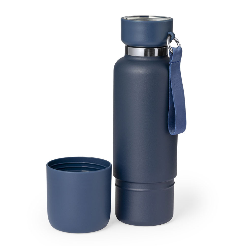 Multi-function SS Bottles, Double Wall, Base Cup, Lanyard, 500ml - Novelty