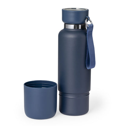 Multi-function SS Bottles, Double Wall, Base Cup, Lanyard, 500ml - Novelty