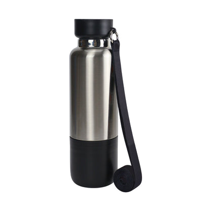 Multi-function SS Bottles, Double Wall, Base Cup, Lanyard, 500ml - Novelty