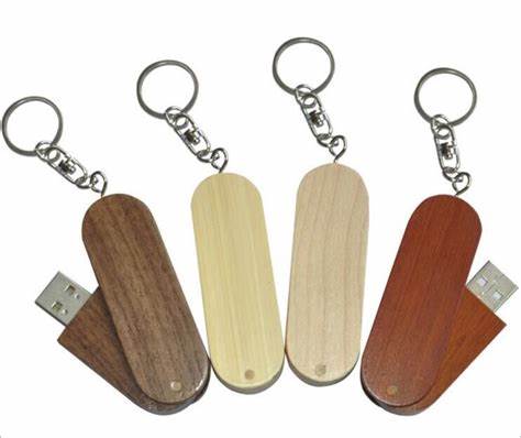 WOODEN SWIVEL USB FLASH DRIVE - Novelty