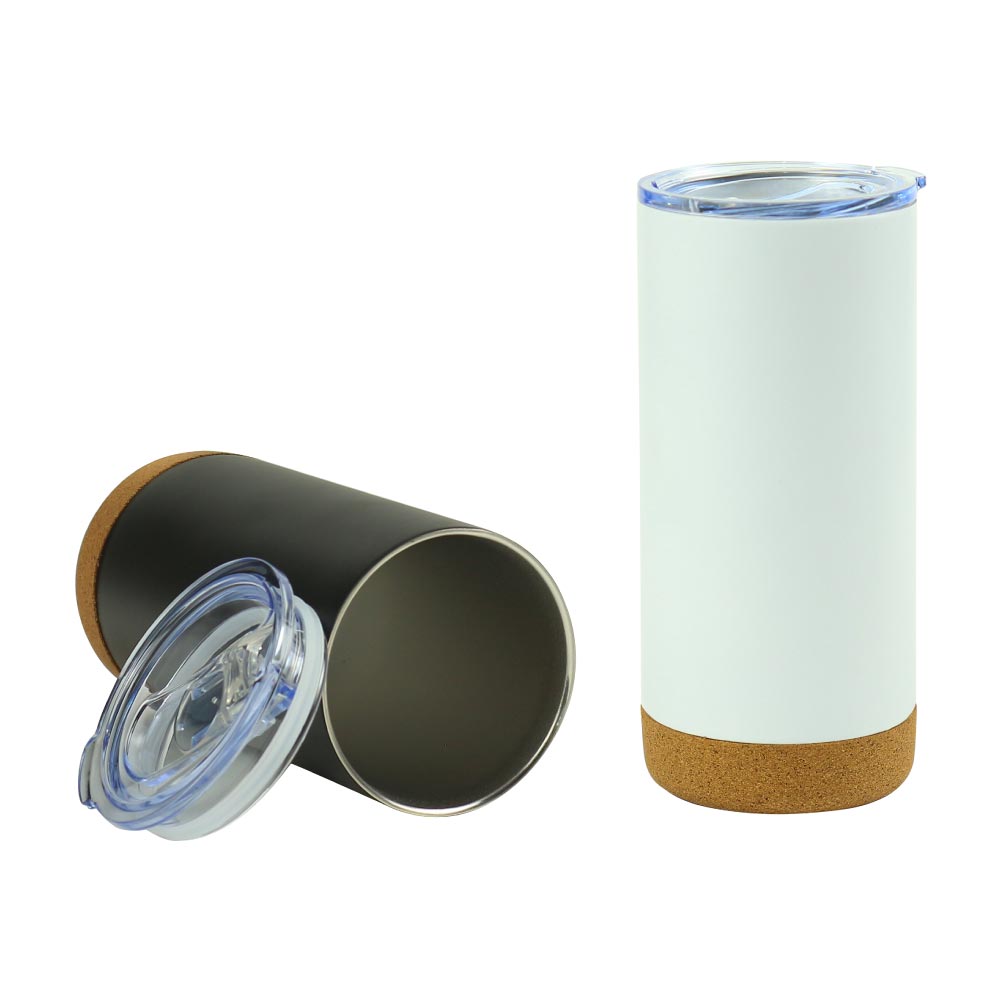 Travel Tumbler with Cork Base 450ml Stainless Steel - Novelty