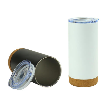Travel Tumbler with Cork Base 450ml Stainless Steel - Novelty