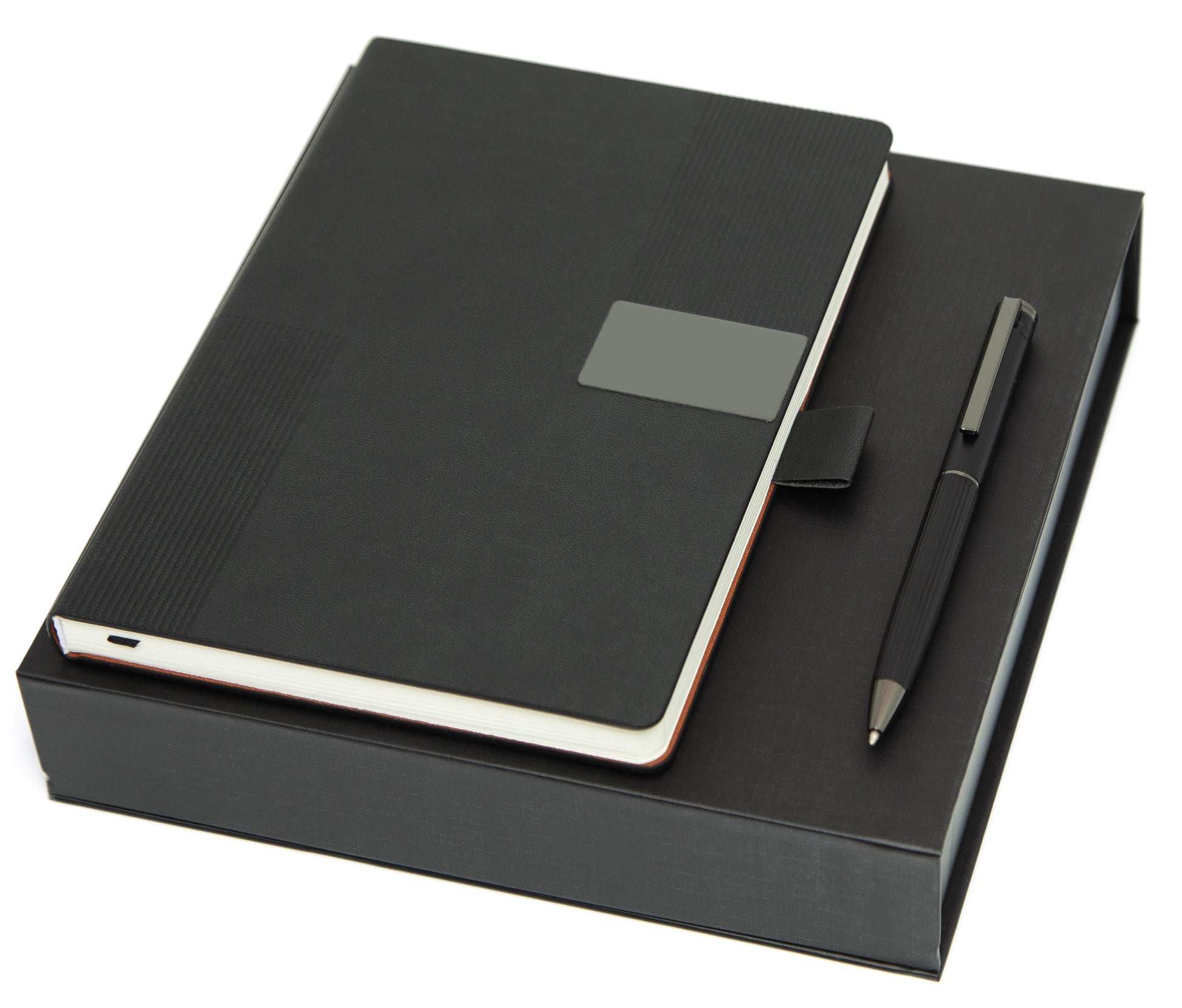 A5 PU Leather Business Notebook Diary Journal, Magnetic Flap Closure with sleek metal accessory - Novelty
